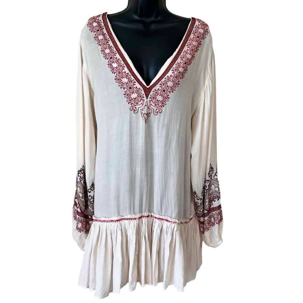 Free People Wild One Embroidered Peasant Dress